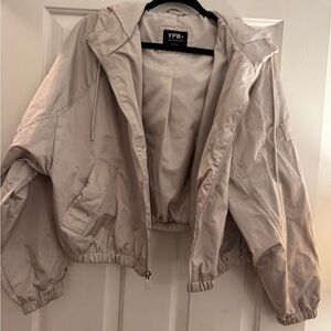 Abercrombie & Fitch Light Tan Cropped Utility Jacket